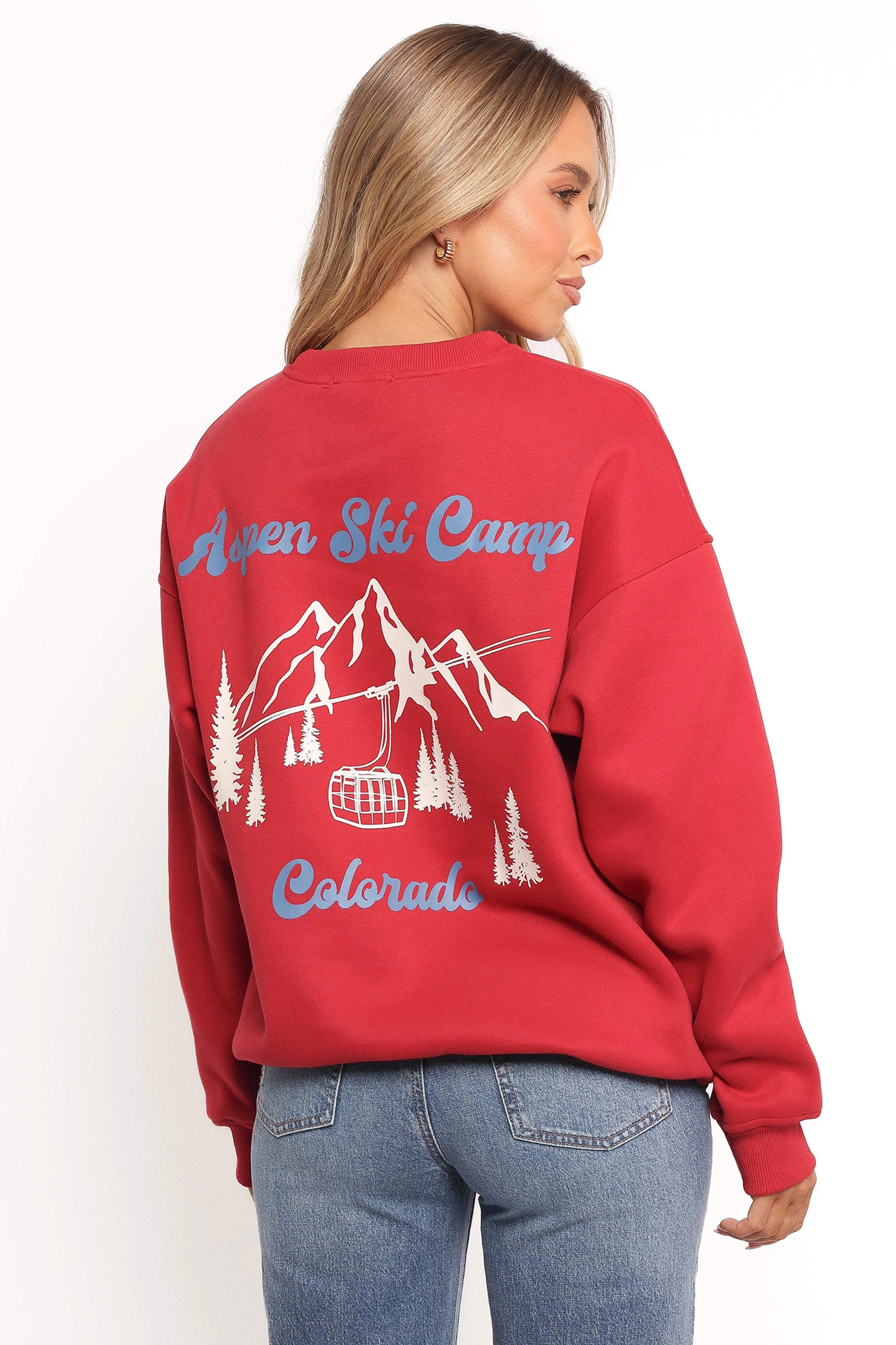 Torie Apres Ski Camp Sweatshirt - Cherry