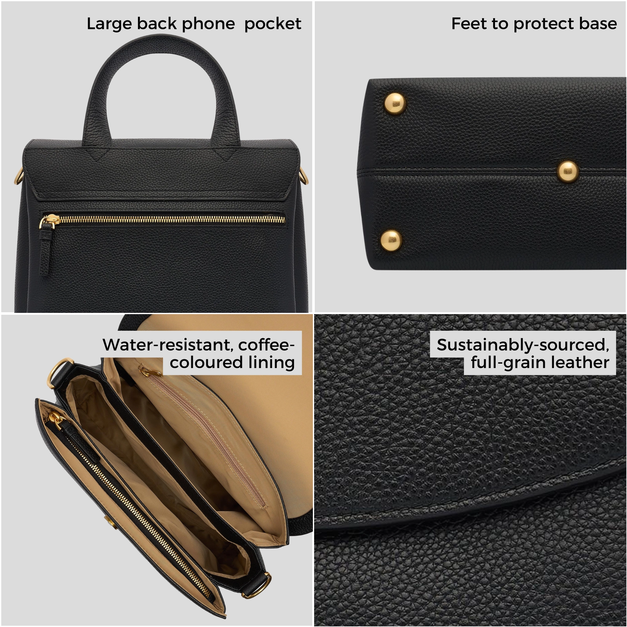 Tryhard Leather Crossbody Bag -- Black