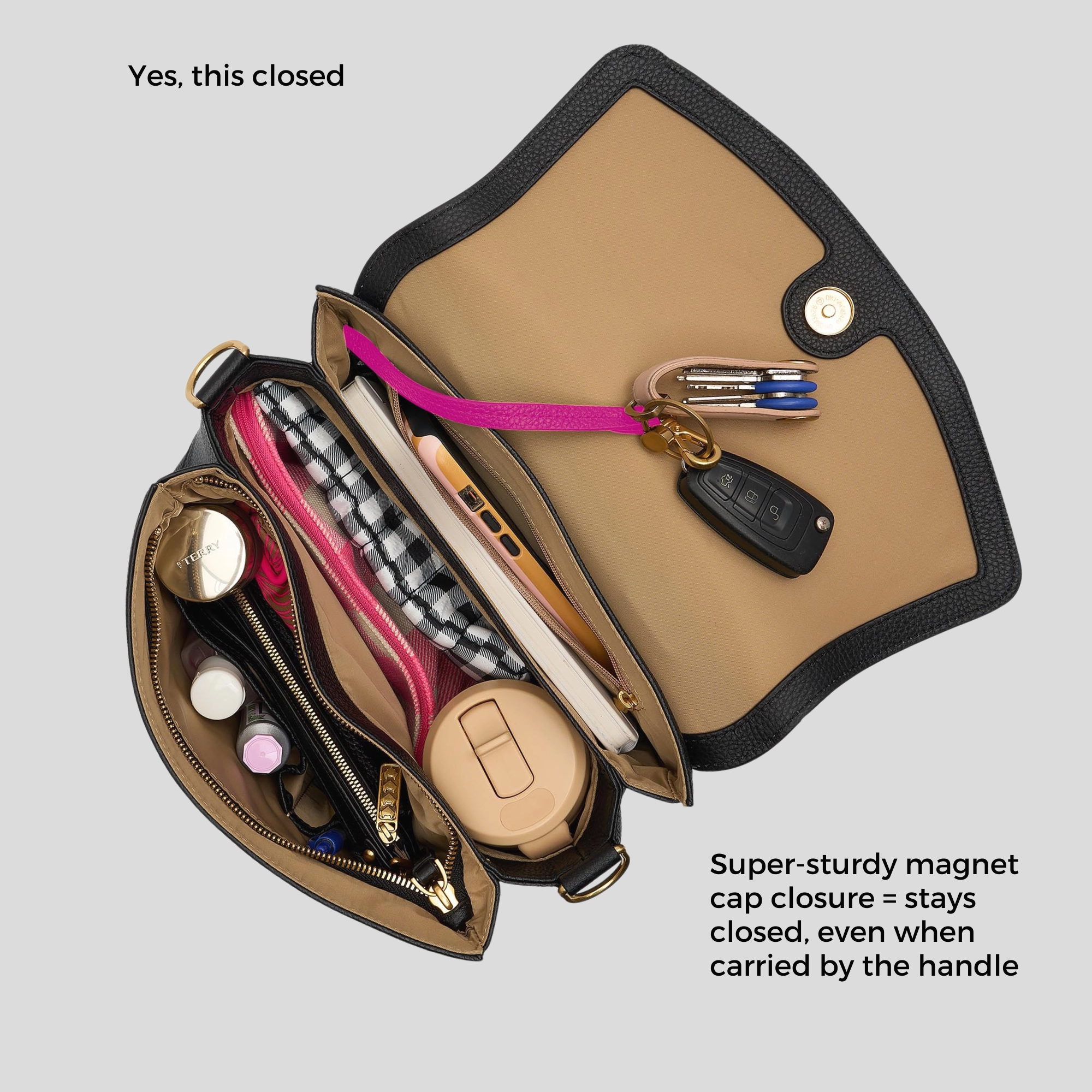 Tryhard Leather Crossbody Bag -- Black