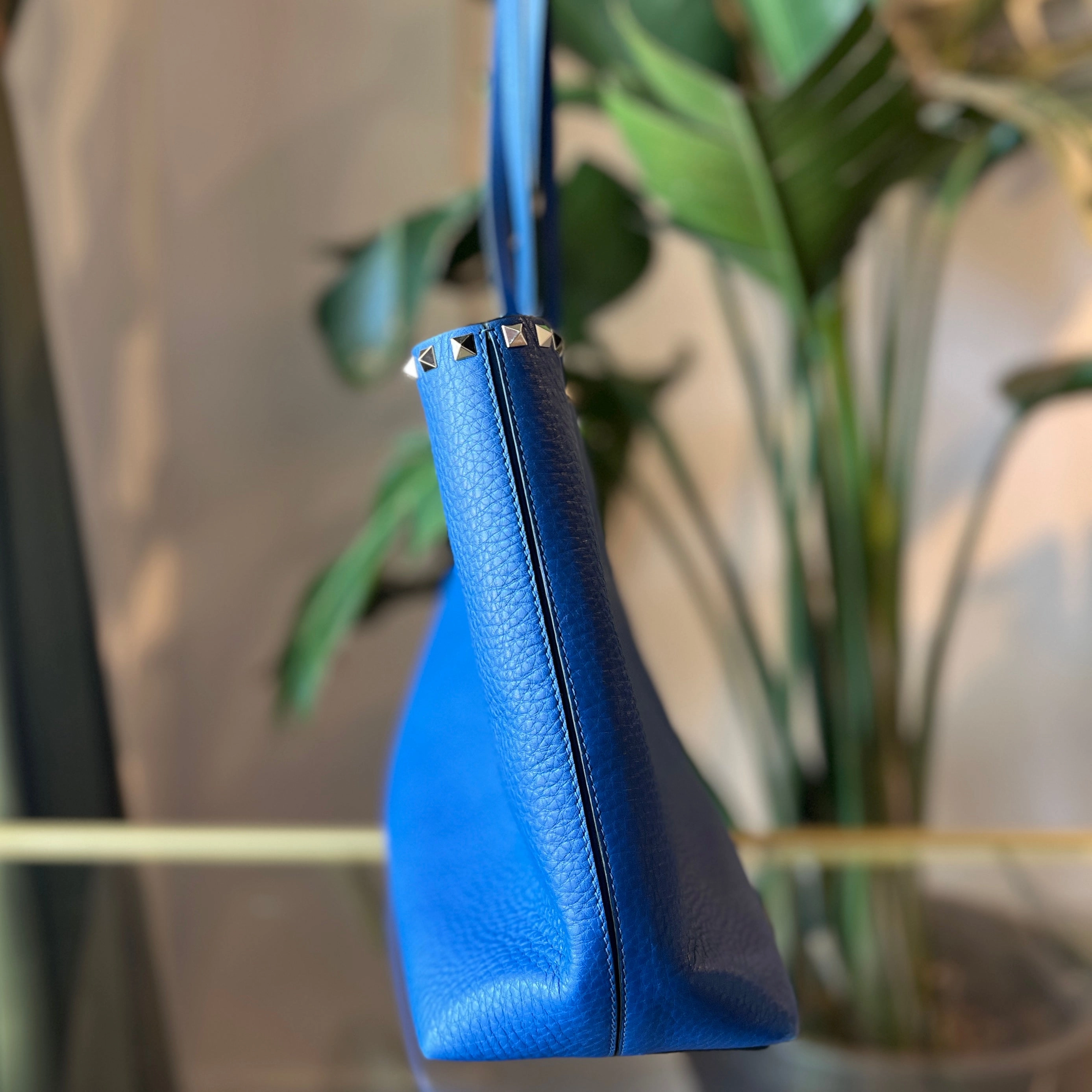 VALENTINO Cobalt Blue  Rockstud Shopping Tote Large