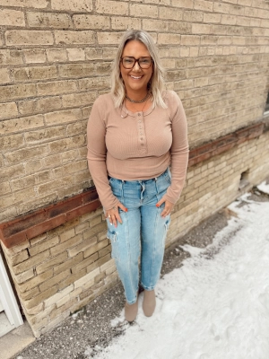Very Soft Henley Long Sleeve Top