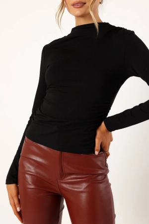 Wanda Long Sleeve Top - Black