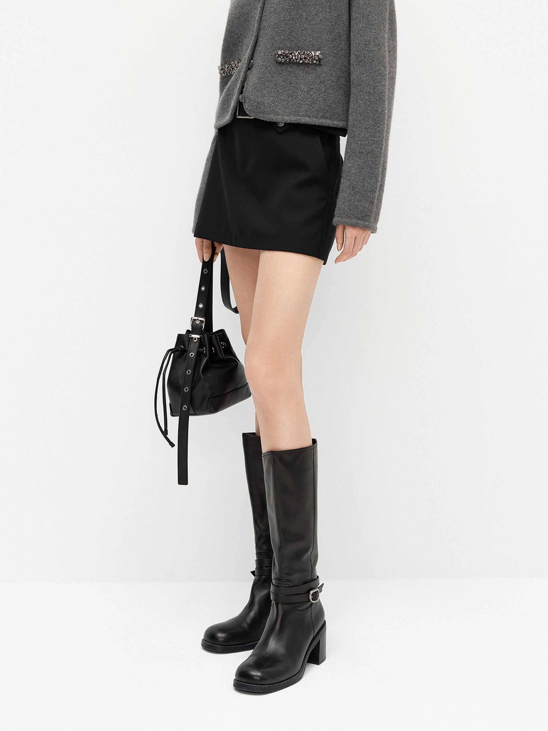 Wool Blend Mini Skirt