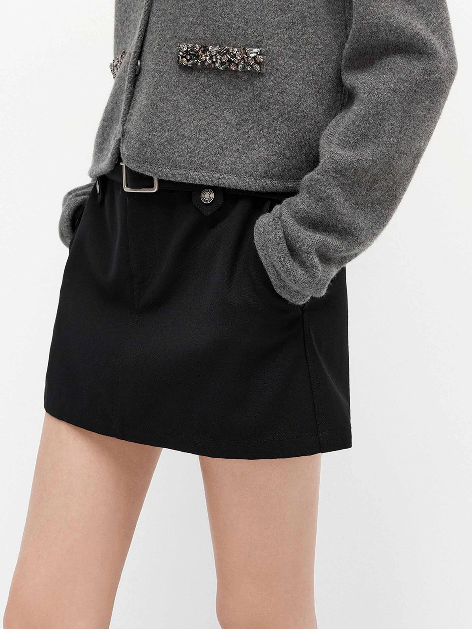 Wool Blend Mini Skirt