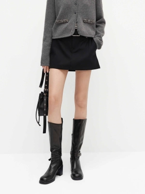 Wool Blend Mini Skirt