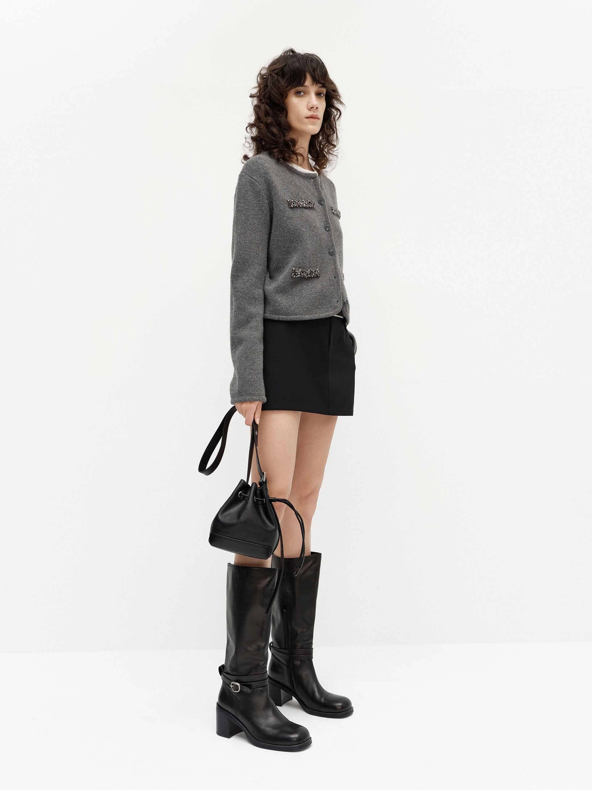Wool Blend Mini Skirt