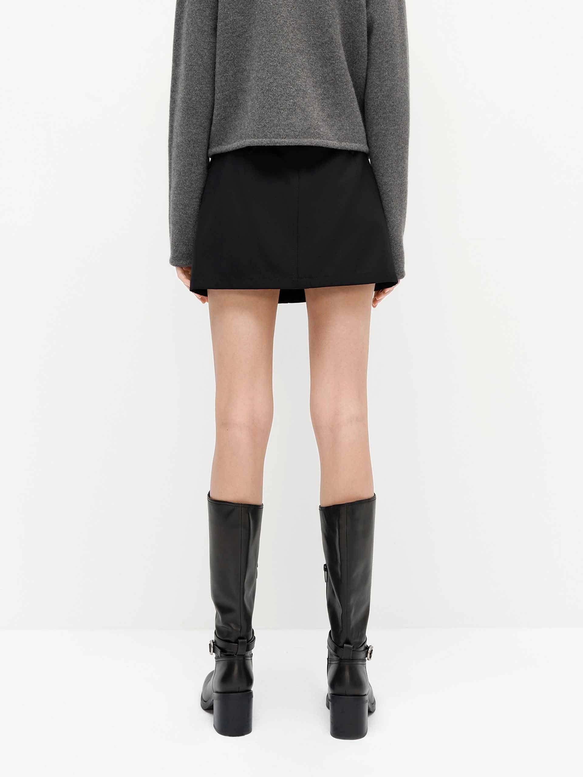 Wool Blend Mini Skirt